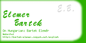 elemer bartek business card